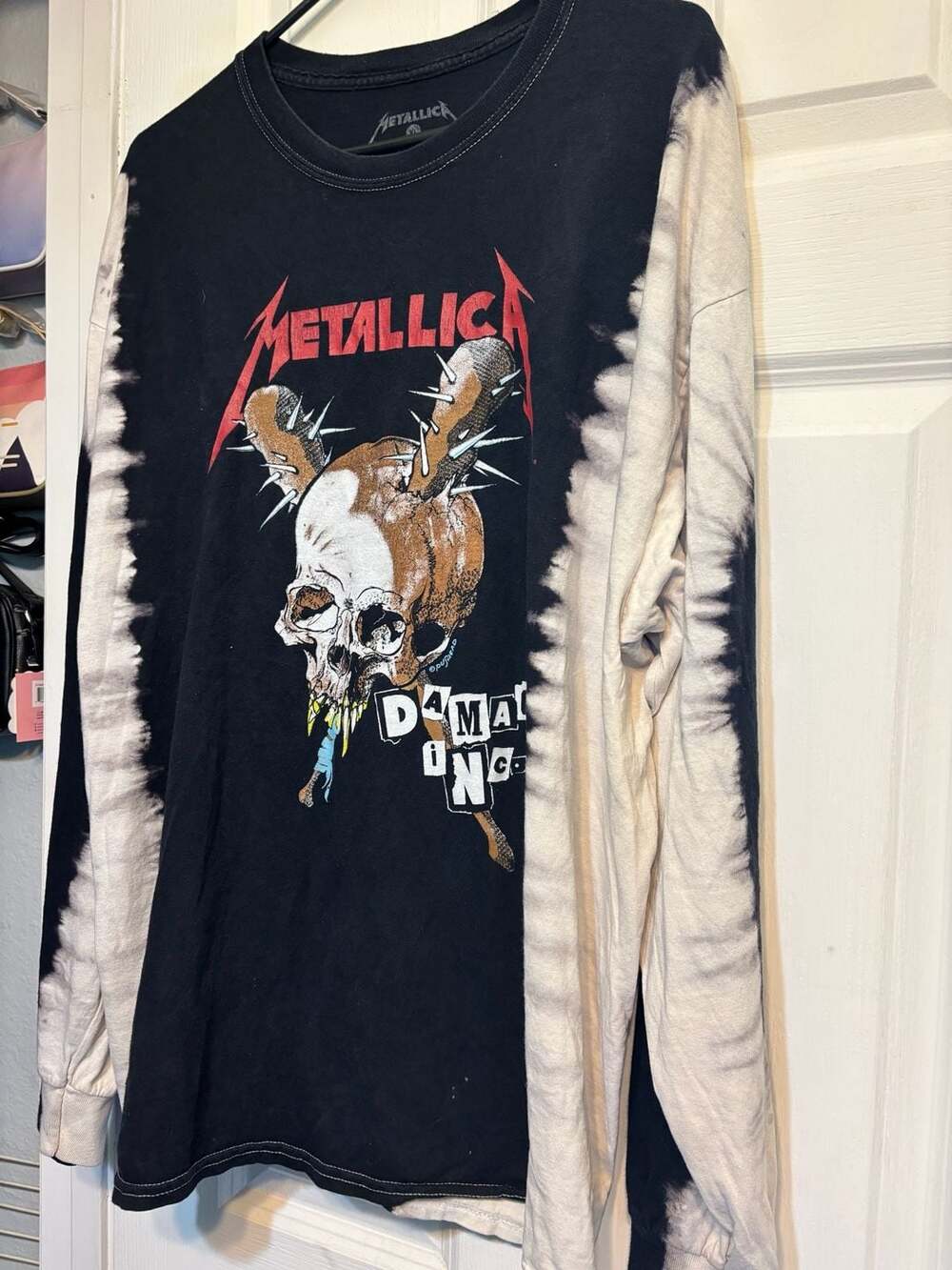 Metallica Damage Inc Pushead Graphic Tie-Dye Long Sleeve T-Shirt XL